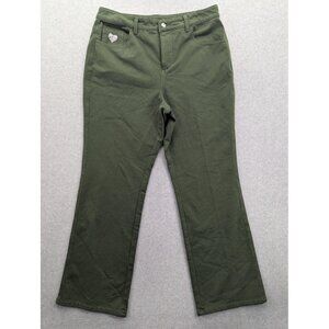 Quacker Factory Jeans Womens 10 Olive DreamJeannes Stretch Rhinestone Heart